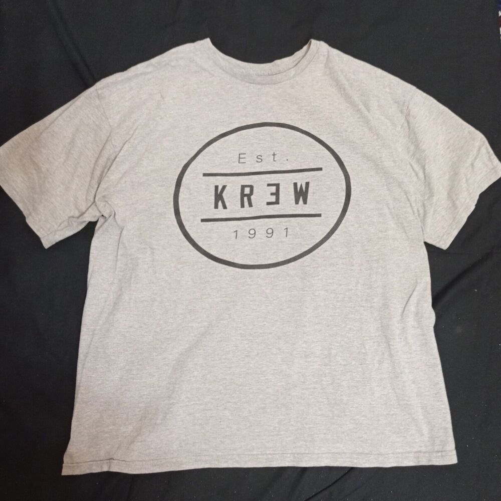 Krew Logo Skateboard T Shirt Grey Size X-large XL KR3W
